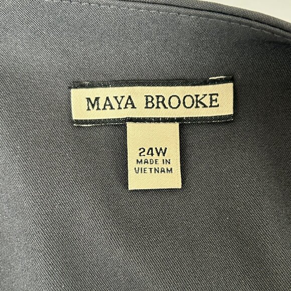 Maya Brooke Blazer Jacket Size 24 W Gray Open 3/4 Sleeve Shoulder Pads Vintage - Picture 4 of 11